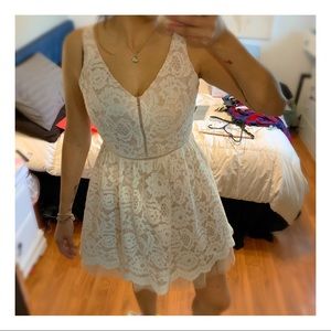 White lace mini dress